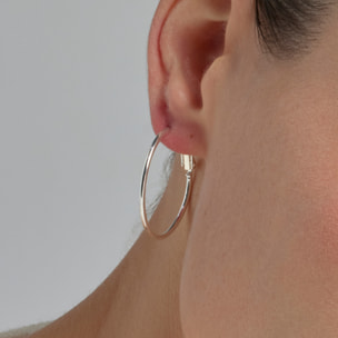 Pendientes de 30mm de diámetro acabados en rodio