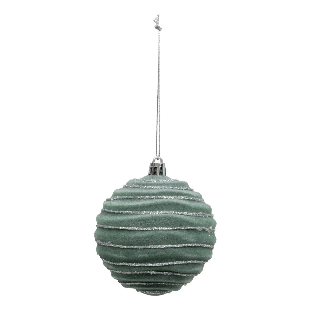 Boule de Noël pailletté vert x9 80mm