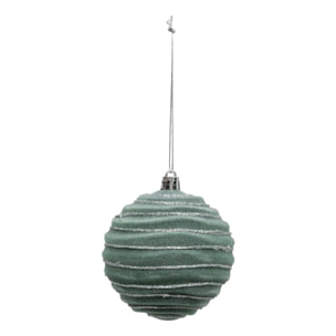 Boule de Noël pailletté vert x9 80mm