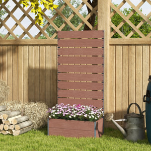 Jardinière treillis haut H.150 cm aluminium composite anthracite effet bois