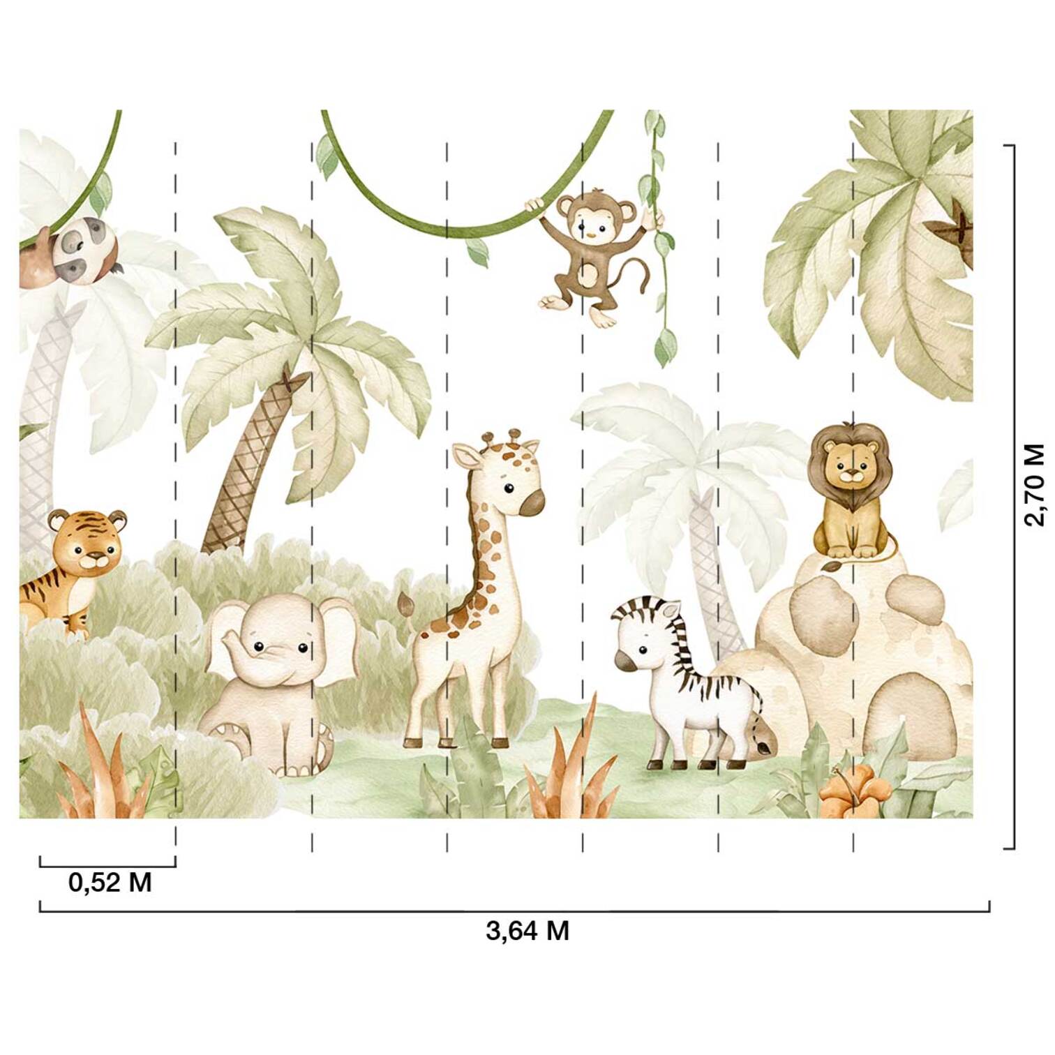 Papier peint baby safari Intissé