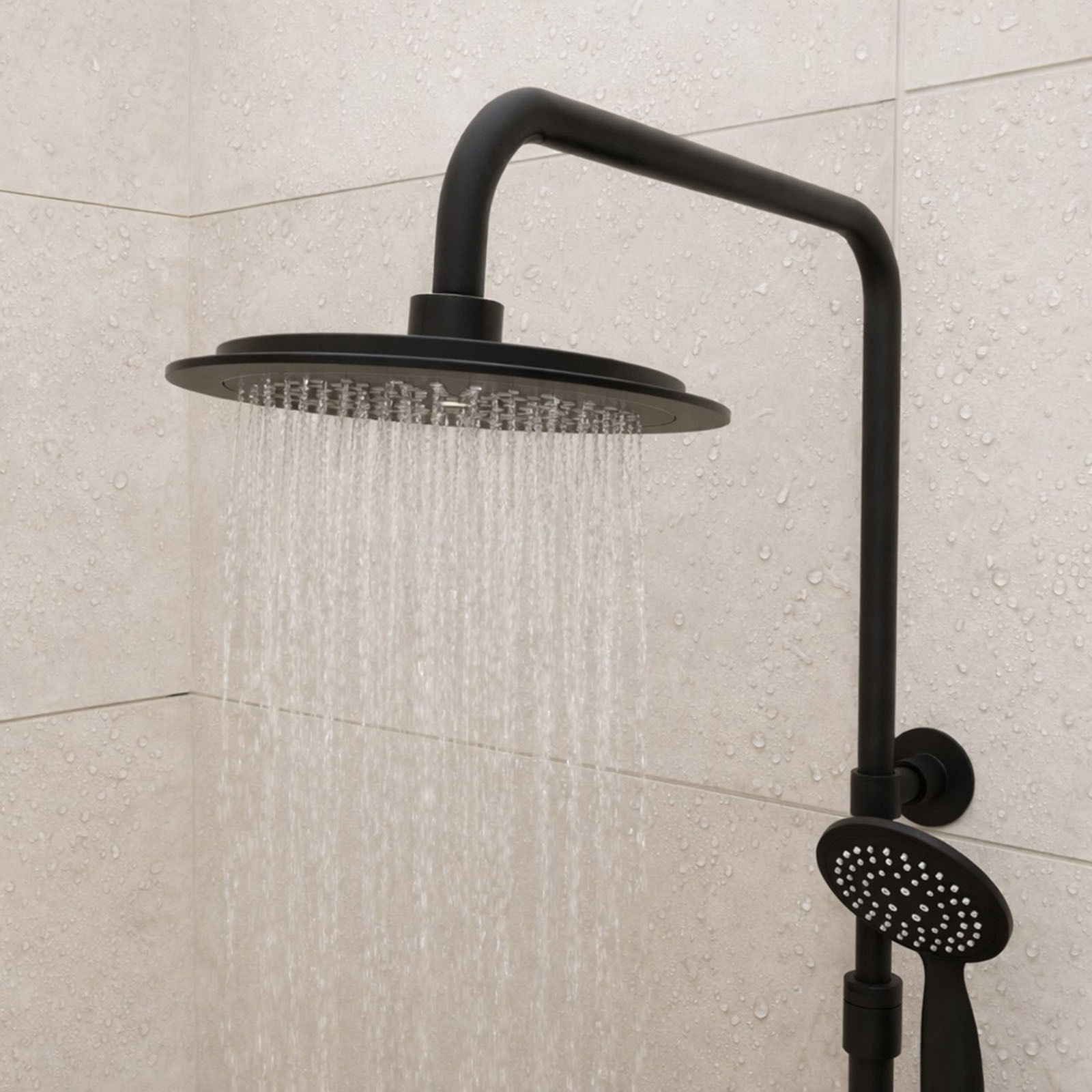 Colonne de douche Thermostatique finition Noire Mate - 133x28x52 cm - MOLLY BLACK