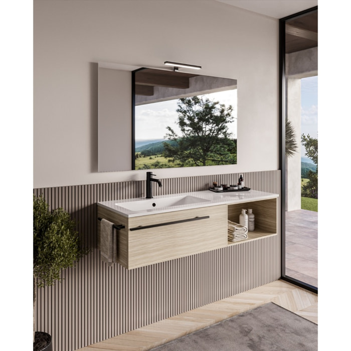 MOBILE DA BAGNO RIFLESSO 120 ROVERE NATURALE - 6 PEZZI