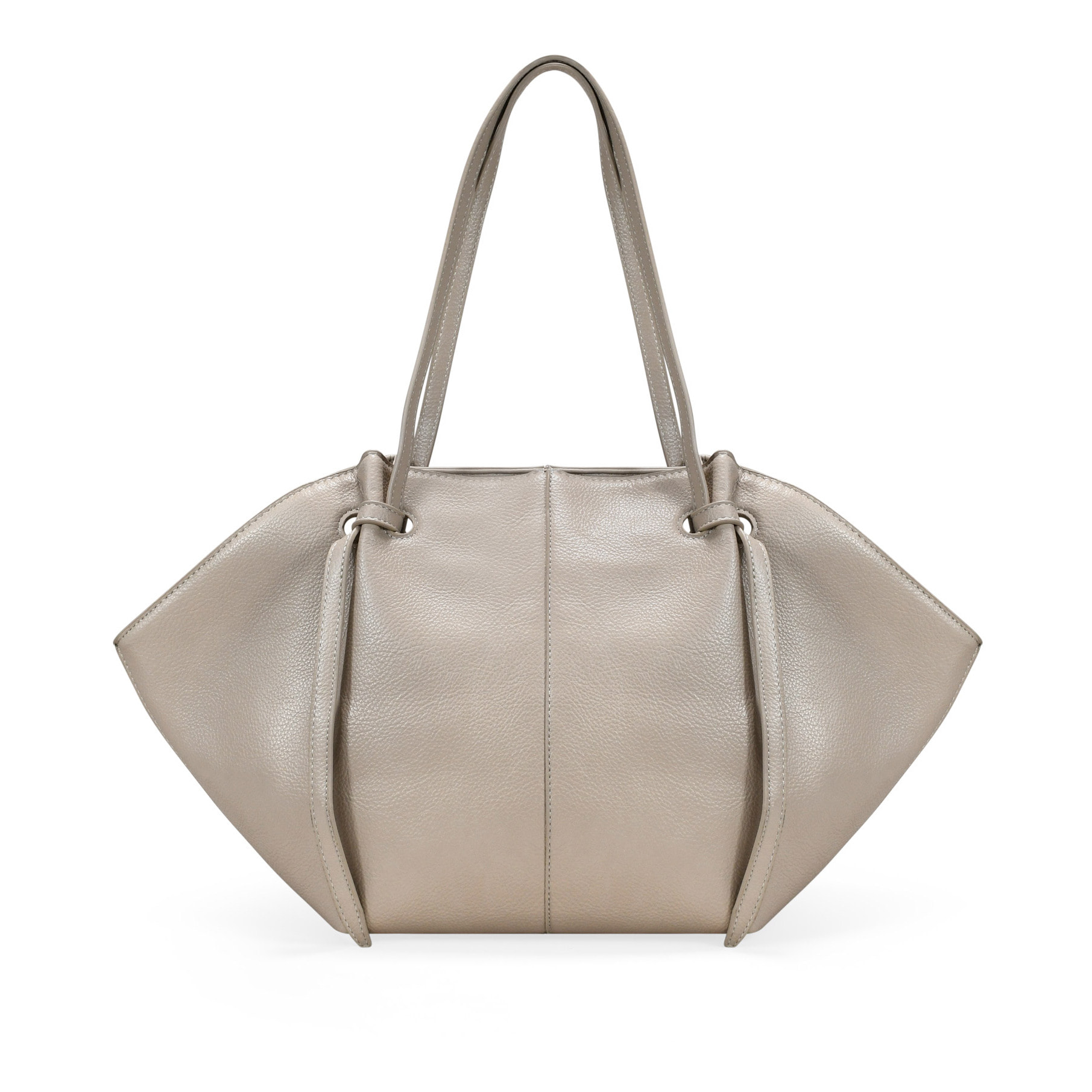 Bolso de hombro beige con cremallera
