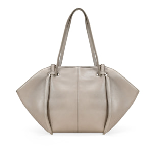 Bolso de hombro beige con cremallera