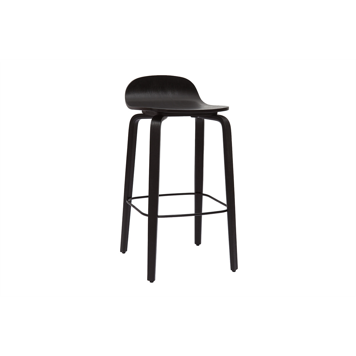 Tabourets de bar vintage bois noir H68 cm (lot de 2) OBRA