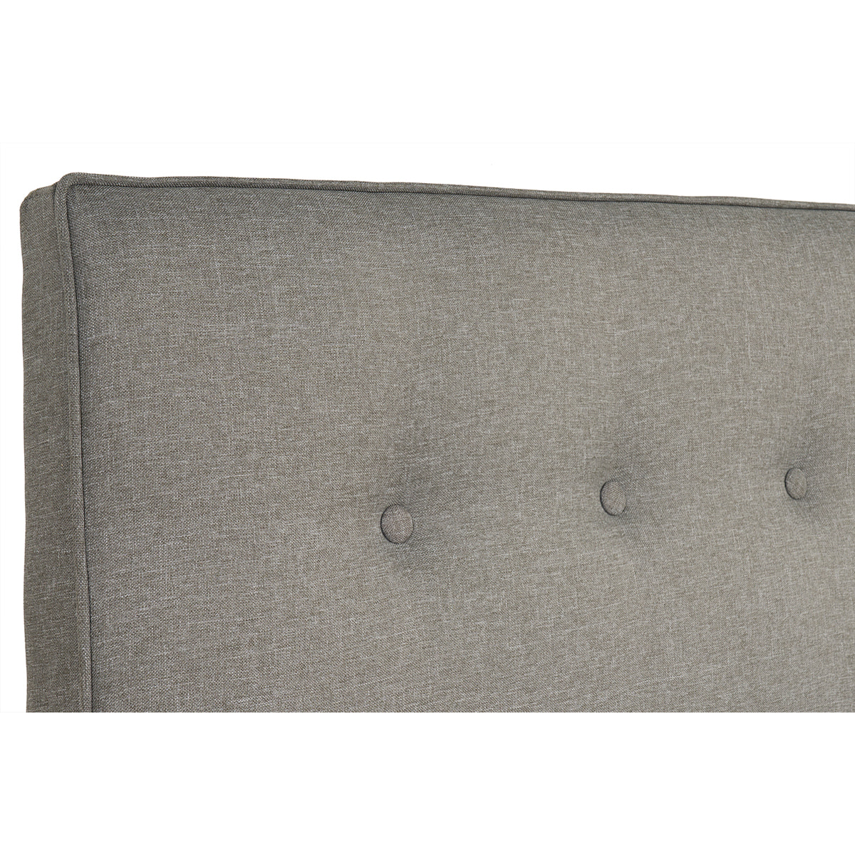 Lit 2 places 160x200 cm avec tête de lit en tissu gris clair LEONCE