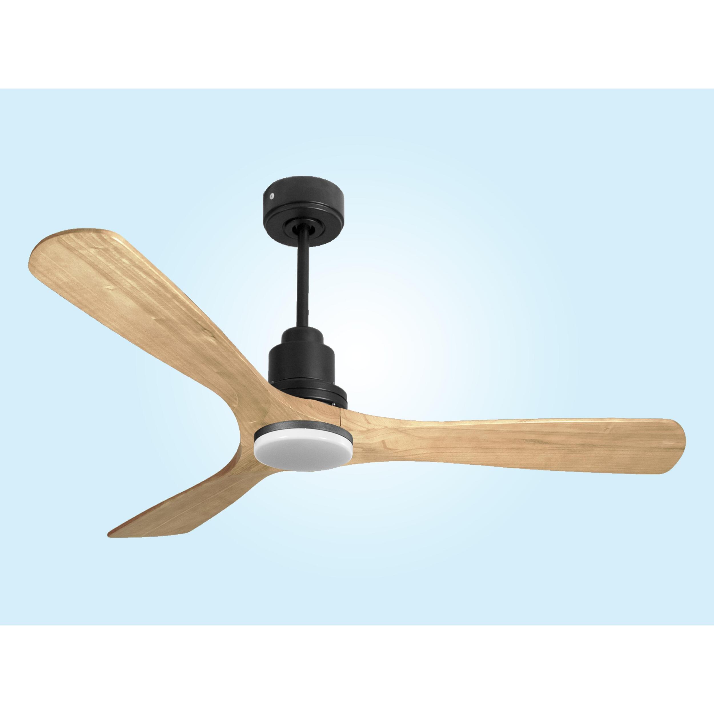 Ventilador de techo Reversible Termostato Dimable Wifi Motor DC Techos Inclinados Mando a Distancia Luz tres tonos Hypersilence Memoria ParosD132C04LED64639 PURLINE