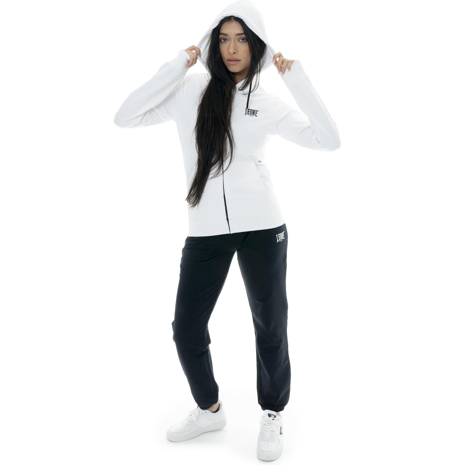 Tuta da donna in cotone non Felpeto con cappuccio e zip Leone Basic
