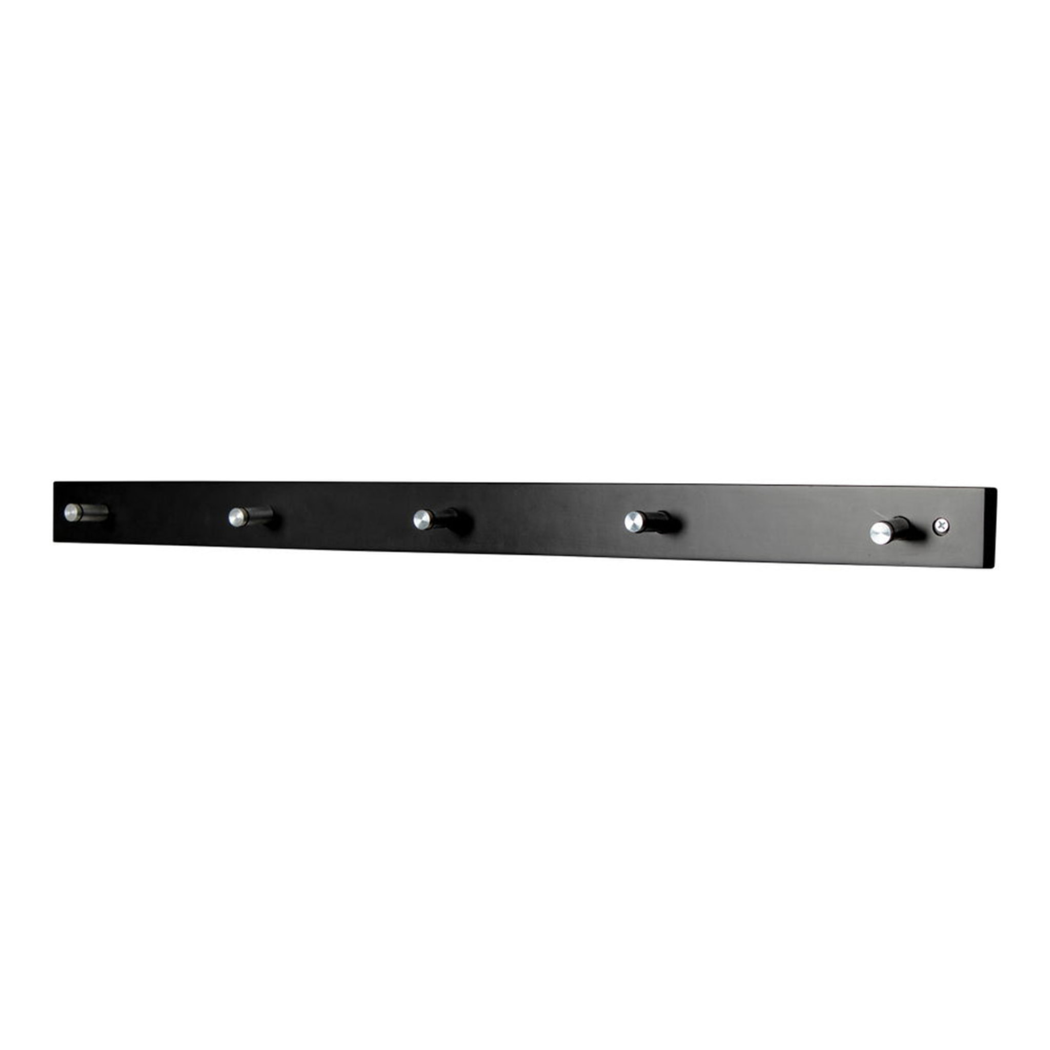 Appendiabiti da parete Padova in legno e metallo nero 5 ganci 70x5 cm