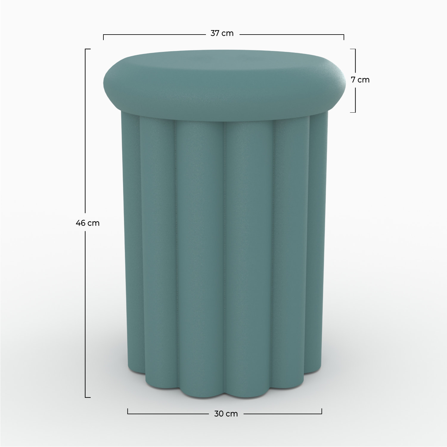 Table d'appoint ronde en métal bleu D37 cm - Aglaé
