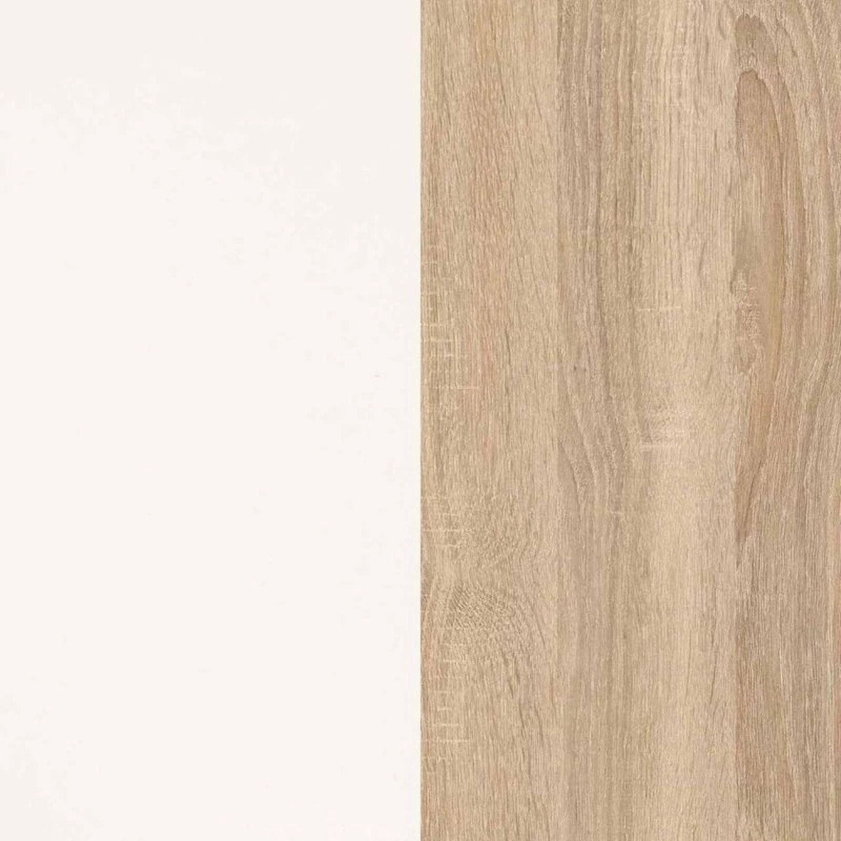 Mesa de escritorio con estantería Cosmic en blanco artik roble canadian 120 x 144 cm Blanco Artik (Blanco Mate) - Roble Canadian