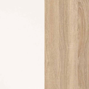 Mesa de escritorio con estantería Cosmic en blanco artik roble canadian 120 x 144 cm Blanco Artik (Blanco Mate) - Roble Canadian