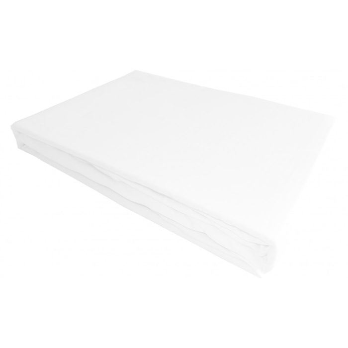 Drap plat satin de coton blanc