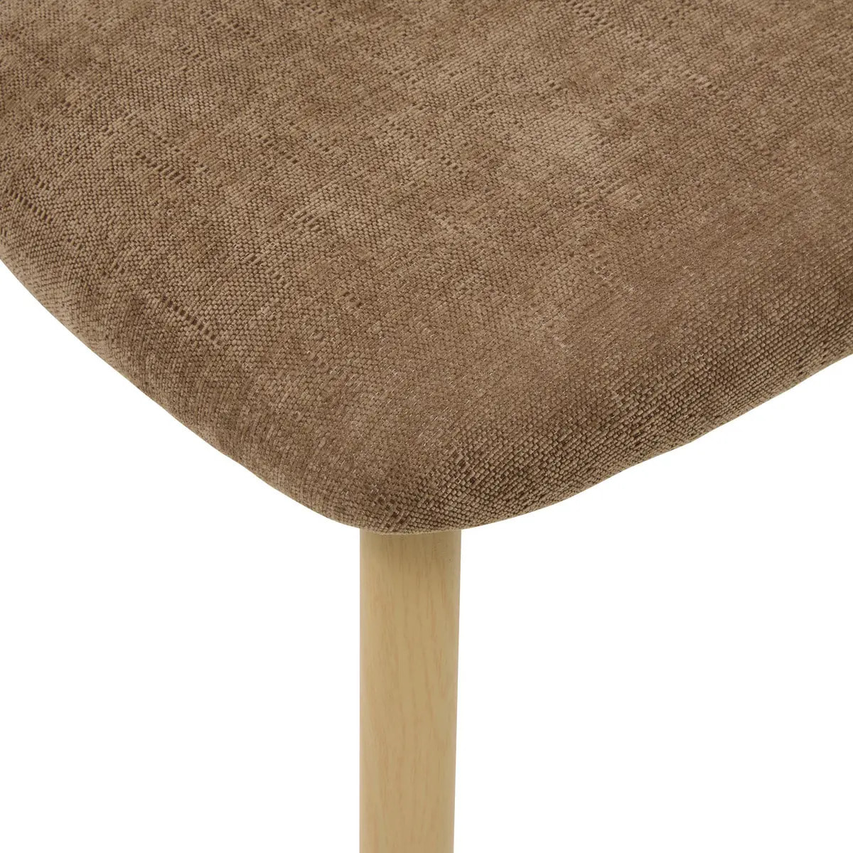 Lot de 2 chaises tissu Decia marron pieds imitation hêtre