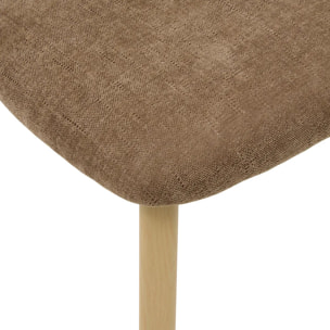 Lot de 2 chaises tissu Decia marron pieds imitation hêtre