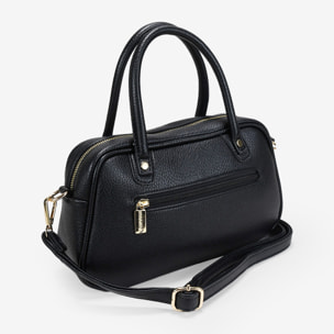 Bolso de mano negro con cremallera