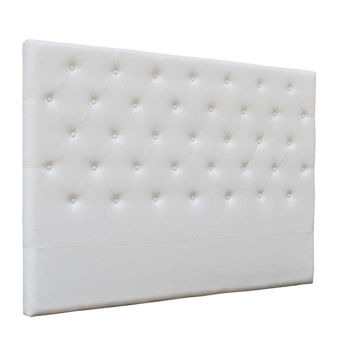 Tête de lit capitonnée ''Déco'' - 149 cm - Blanc - En PVC