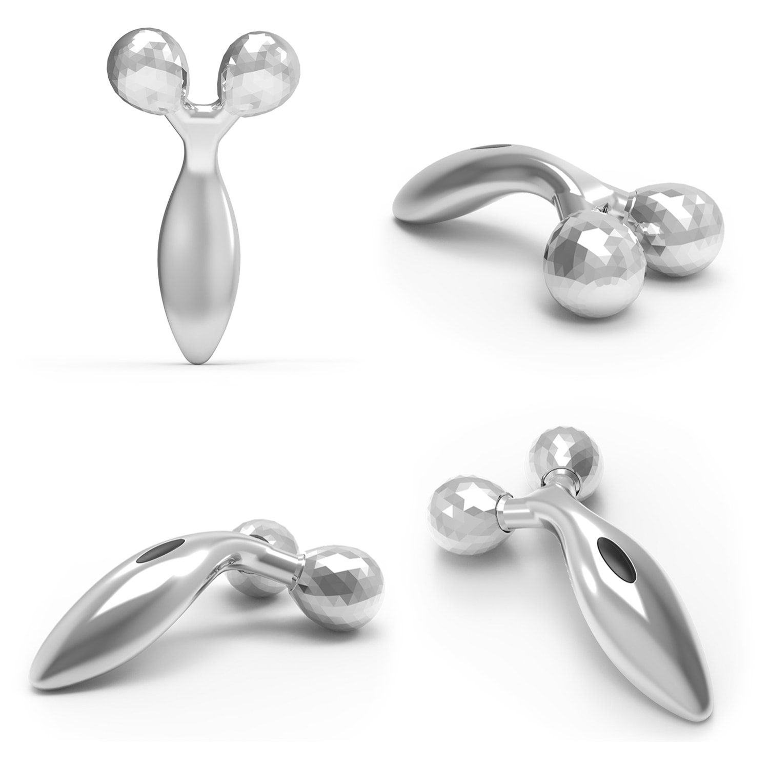 DAM Rodillo masajeador 3D. Estiramiento lifting facial. Efecto adelgazante, reafirmante, para todo el cuerpo. 9,5x5x16,5 Cm. Color: Plata