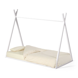 Kave Home - Letto tipi Maralis in legno massello di faggio finitura bianca per materasso 90 x 190 cm