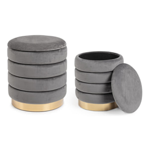 SET DI 2 POUF DARINA GRIGIO