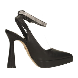 Décolleté sling back Donna Tata Italia Nero