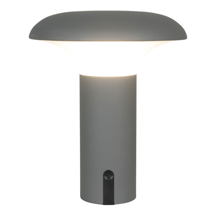 Lampada LED Ricaricabile Ramsey — Grigio Opaco Ø17×21 cm
