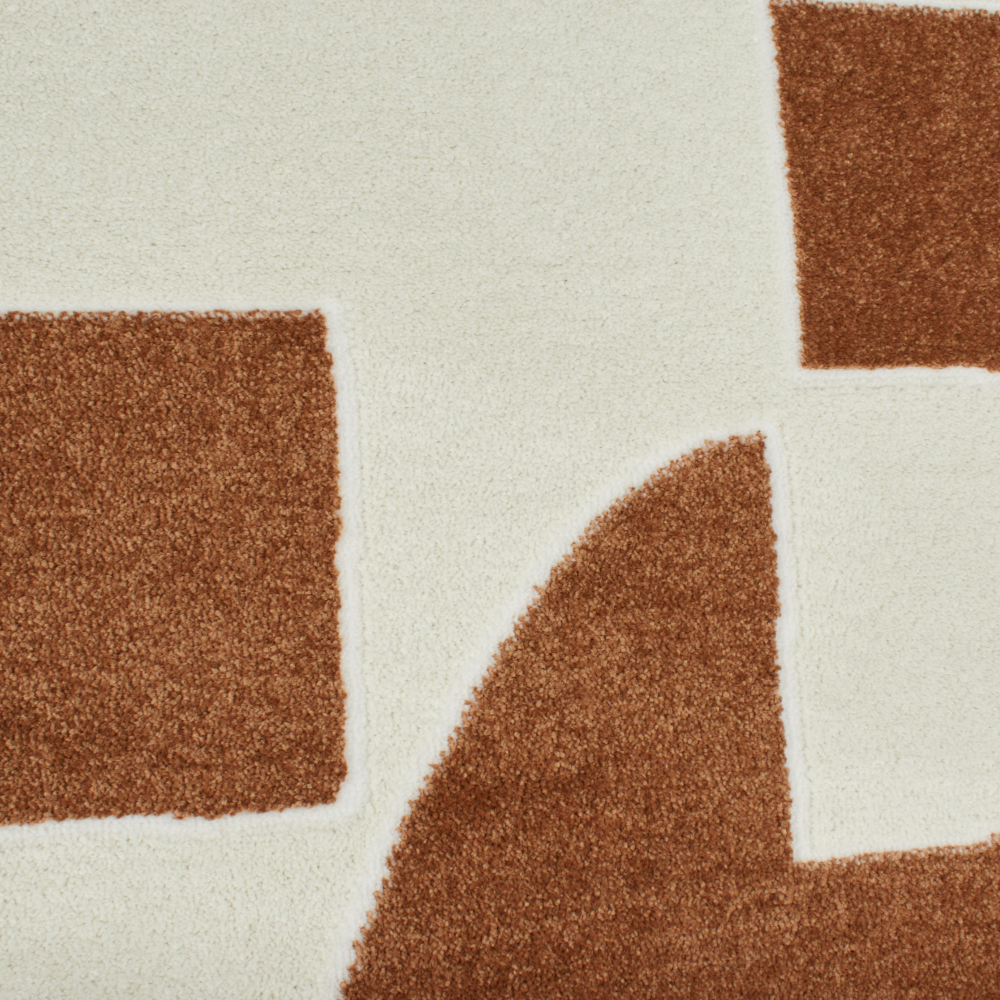 MEMPHIS - Tapis géométrique en polypropylène motif marron