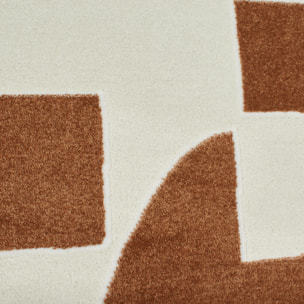 MEMPHIS - Tapis géométrique en polypropylène motif marron