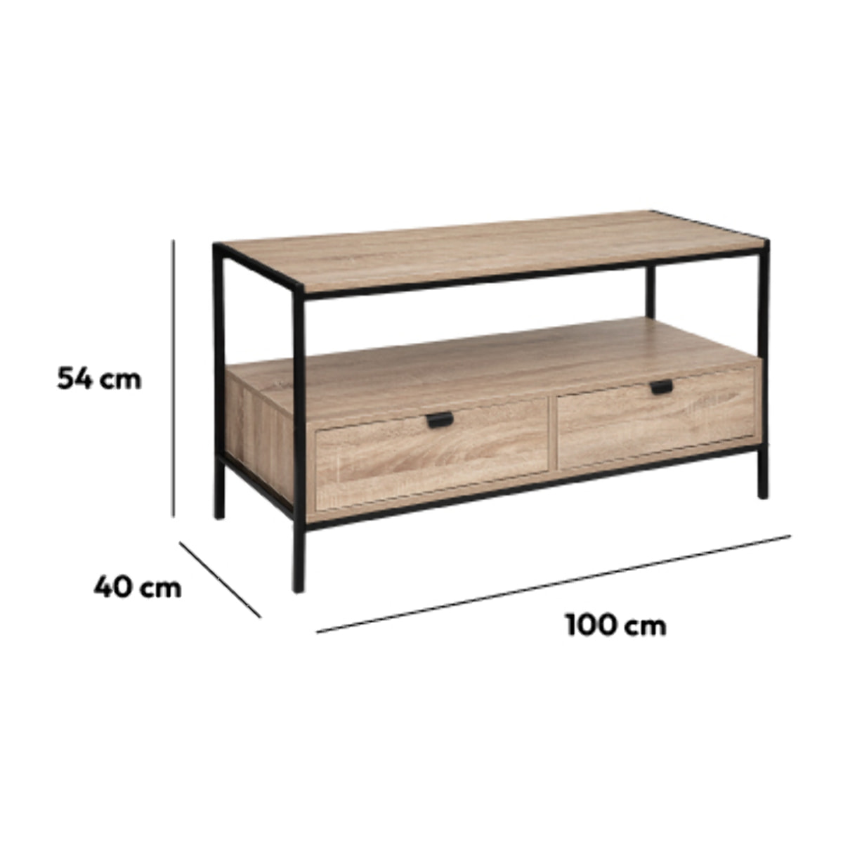 Meuble TV Effet chêne naturel Aliaj