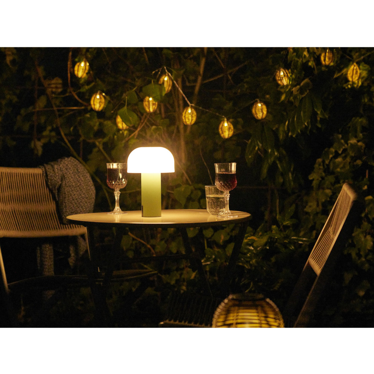 Lampada LED solare ricaricabile Soham in PP bianco e verde ø15 cm