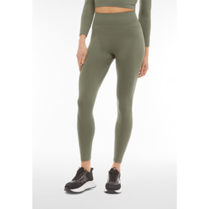 Leggings seamless vita alta in costina e lunghezza 7/8