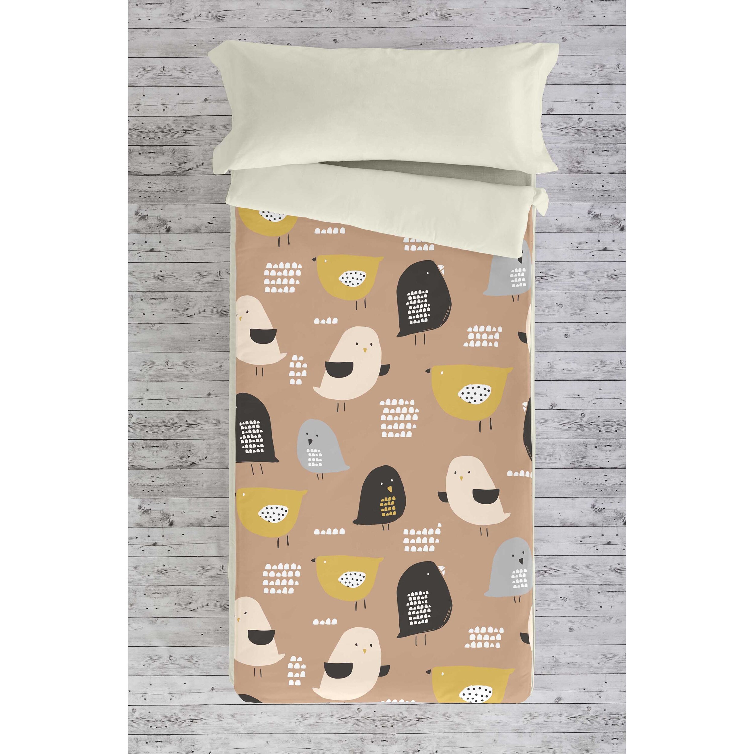 Cool Kids - Saco Nórdico Estampado - Infantil - Con cremallera - Incluye 1 Funda de Almohada - 100% Algodón - Baby Chick