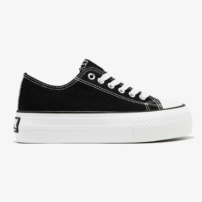 Sneakers basse con plateau nere