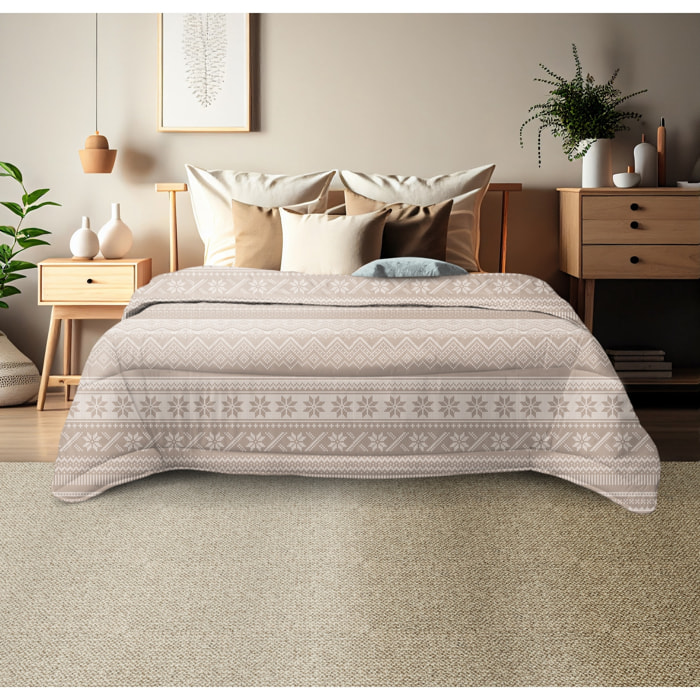 TRAPUNTA INVERNALE MATRIMONIALE MAGLIA BEIGE MADE IN ITALY