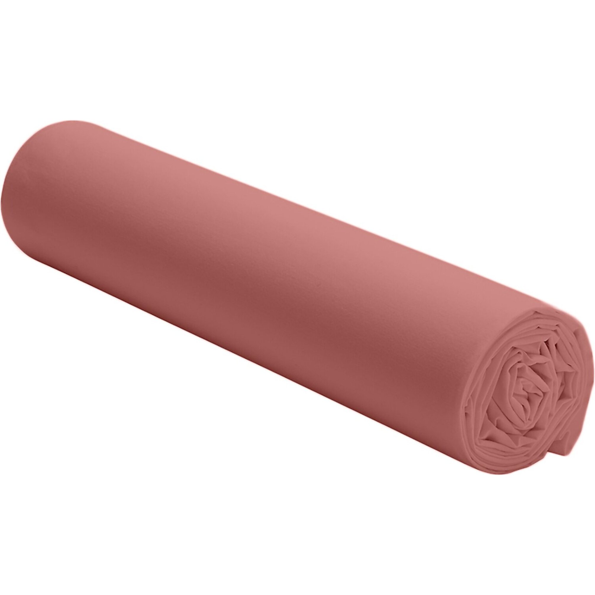 Drap housse percale de coton lavé vieux rose