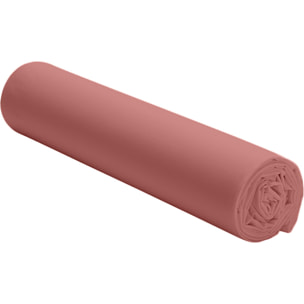 Drap housse percale de coton lavé vieux rose