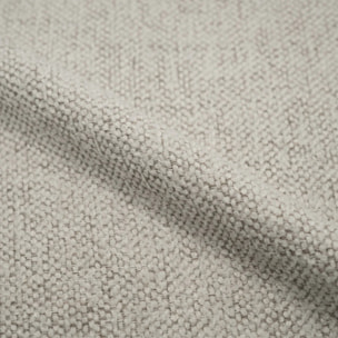 Lot de 2 chaises en tissu texturé blanc cassé, pieds en métal - Aura