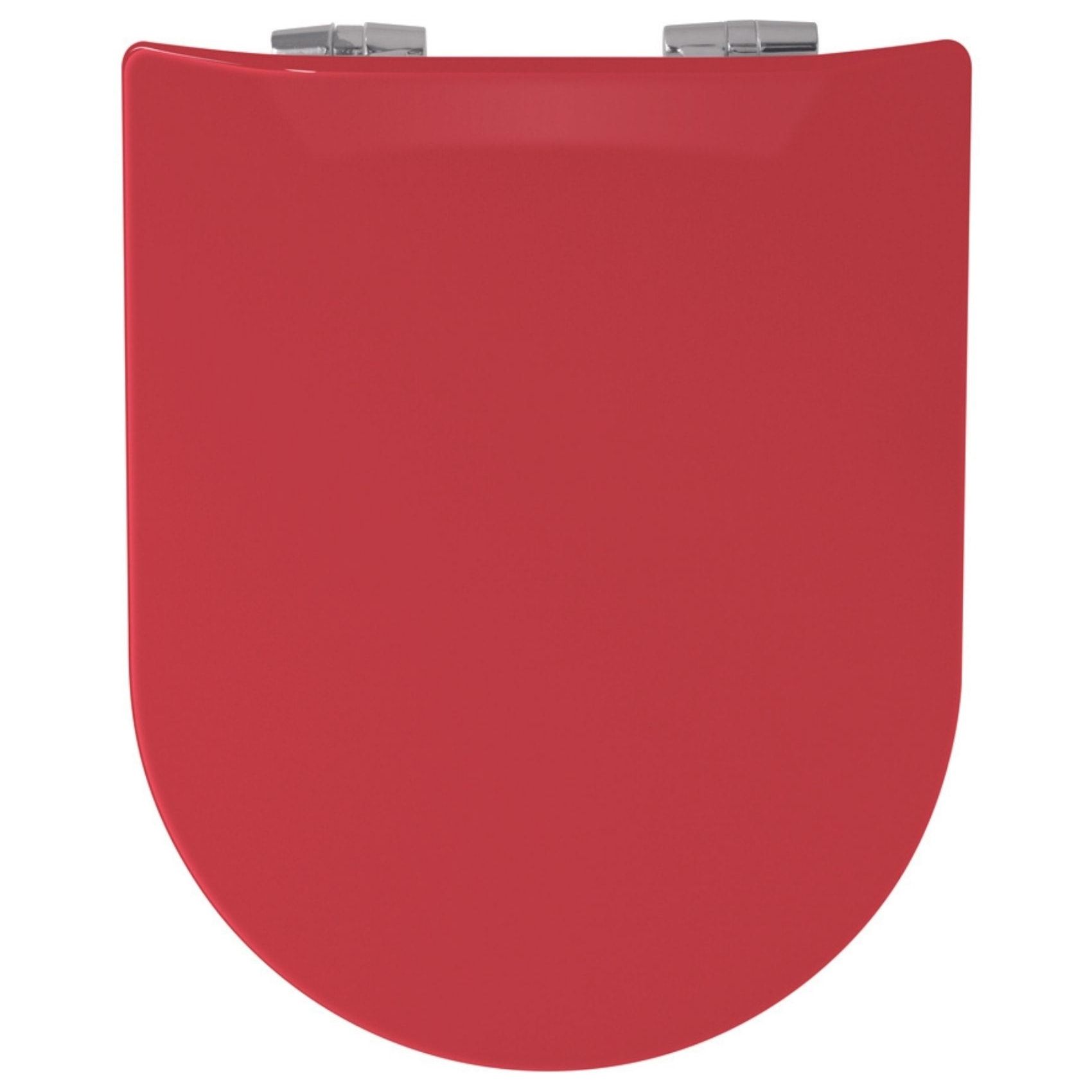 Abattant uni wood slim double avec descente assistée - Rouge Orangé