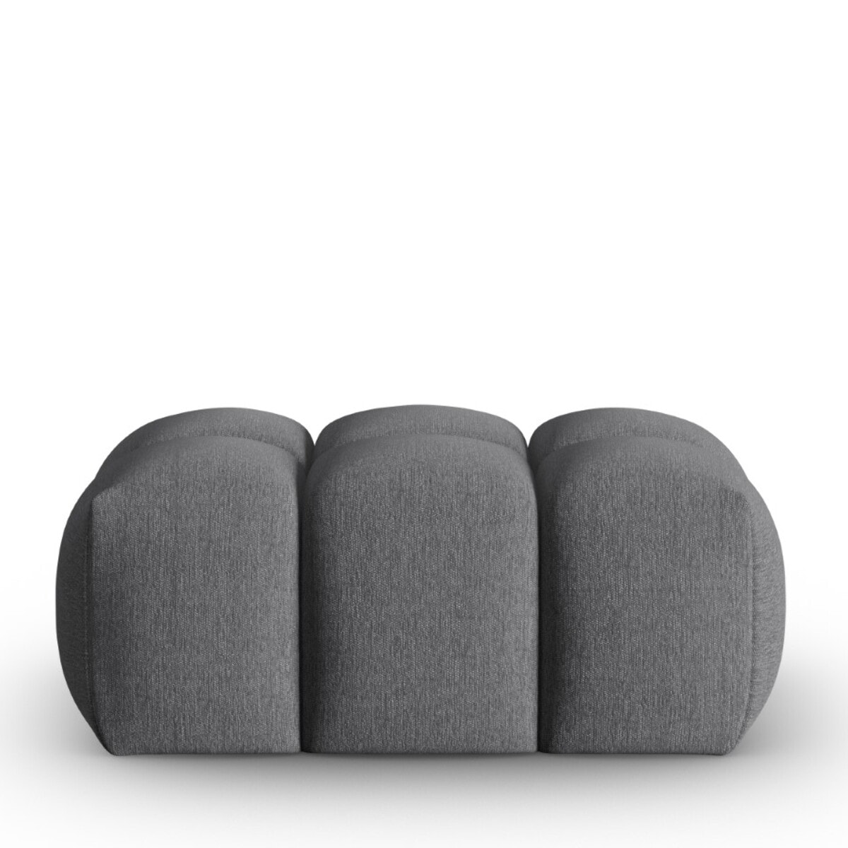 Pouf "Lorella" en tissu structurel gris