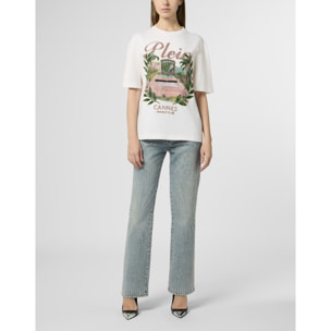 PHILIPP PLEIN Washed Man Fit T-Shirt Cannes Tennis Club