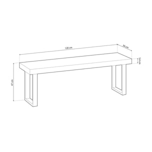 Banco Loft Roble boreal – Negro