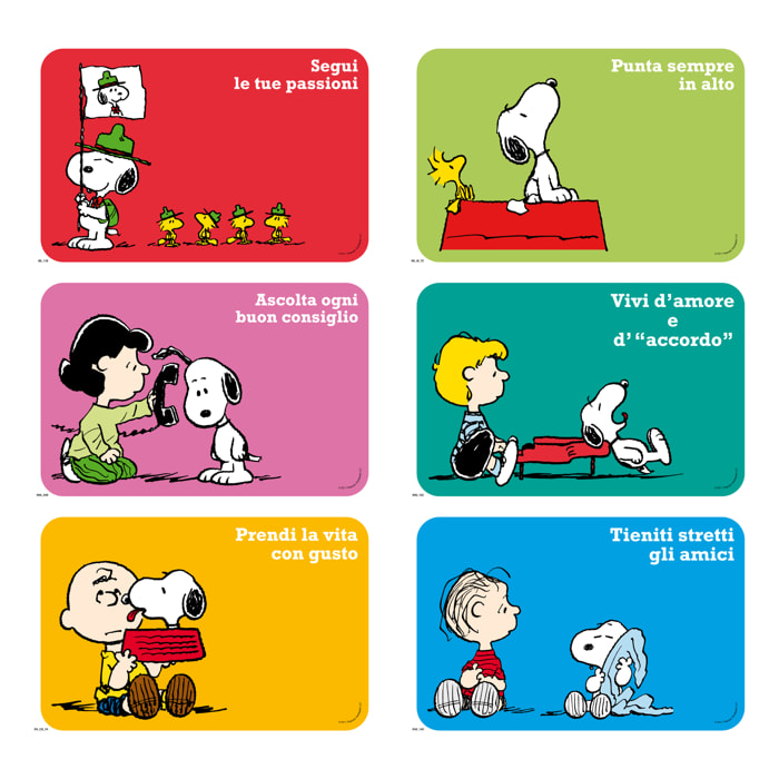 Set 6 tovagliette rettangolari Snoopy Excelsa – Peanuts, Polipropilene Multicolore