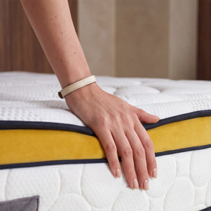 Matelas Hybride Aubertin, Ressorts Ensachés & Mousse Hyper Soft, 24 cm, Accueil Tonique, Soutien Ferme, Garanti 10 ans