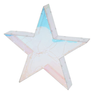 estrella luminosa con 40 luces led frios en colores del arco iris 30x5x28,5cm