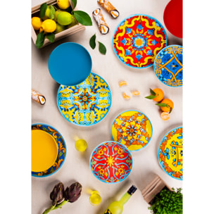 Servizio piatti 18 pezzi Excelsa – Trinacria, Porcellana Multicolore