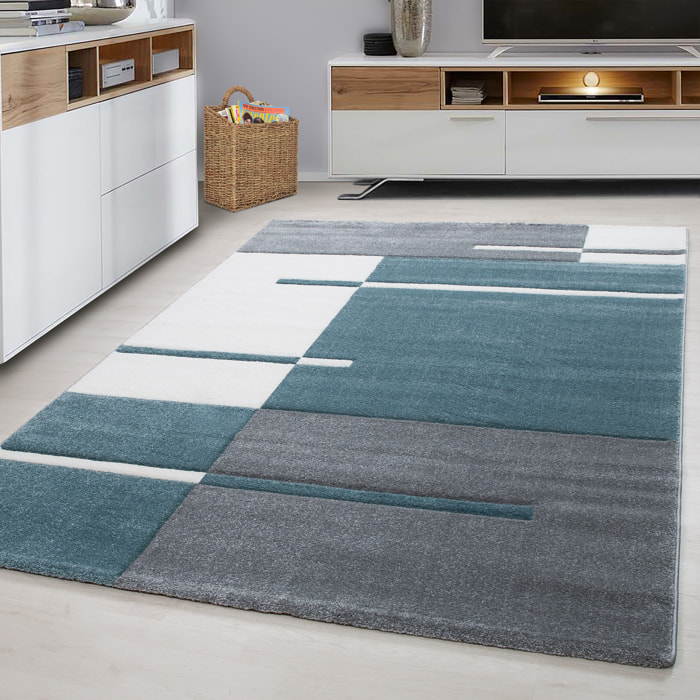 HAWAII - Tapis de salon à motif géométrique blue