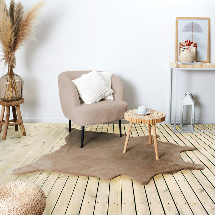 Tapis Taupe Fourr Forme Animal 120x158cm
