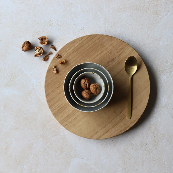 Lot de 6 coupelles abstraites en porcelaine beige 16cm MAKA