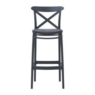 Set 2 sgabelli in polipropilene colore antracite